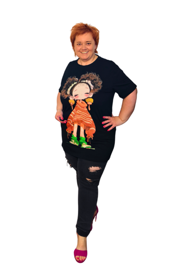 Tričko Fly s dievčatkom - oranžové